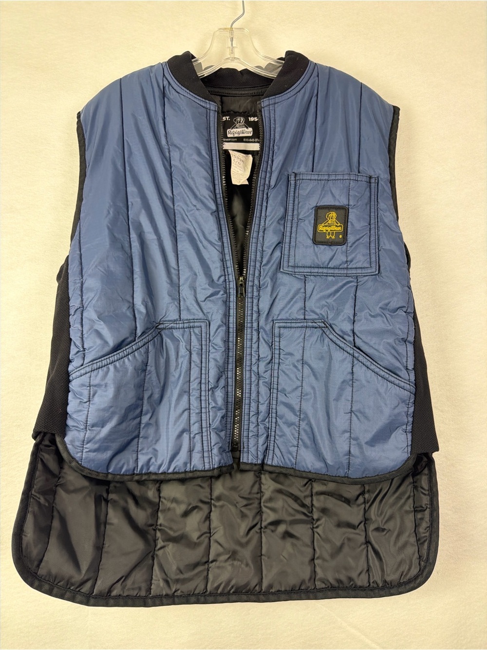 RefrigiWear Men's Blue Quilted Vest L
